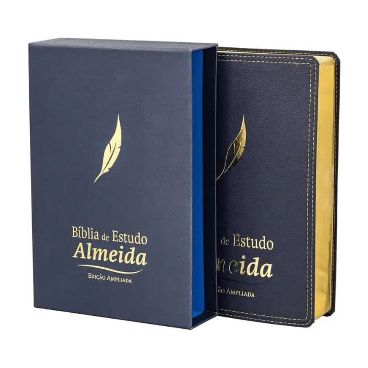 Bíblia de Estudo Almeida | NAA | Capa Luxo Azul