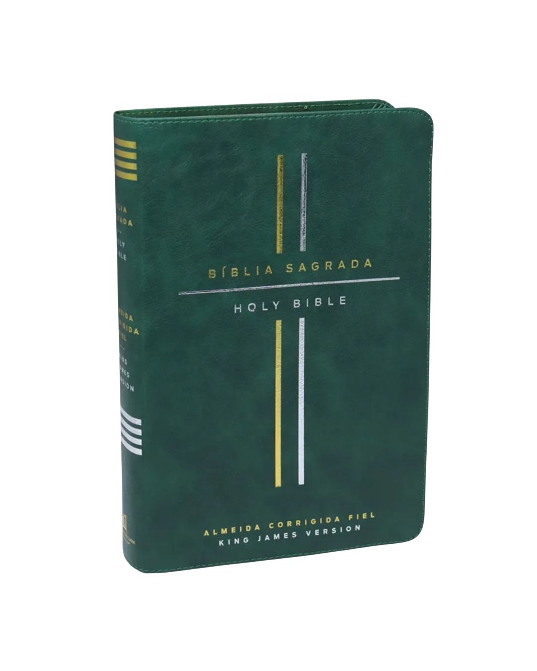 Biblia Bilingue/Portugues e Ingles/ACF/KJV/Leitura perfeita/Couro Soft Verde