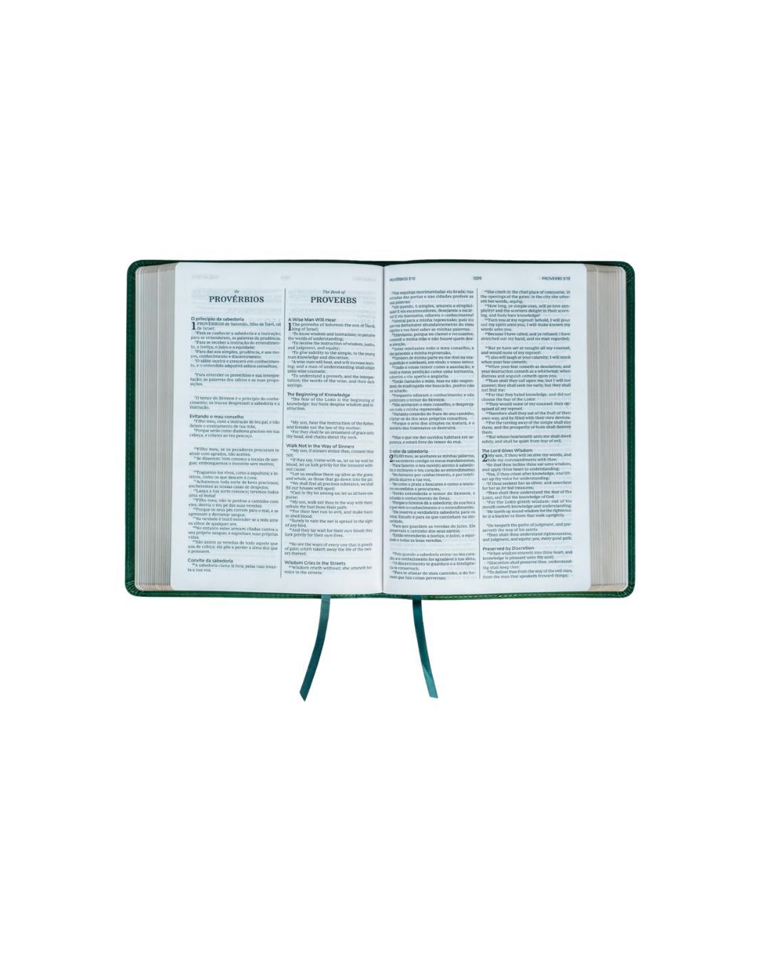 Biblia Bilingue/Portugues e Ingles/ACF/KJV/Leitura perfeita/Couro Soft Verde
