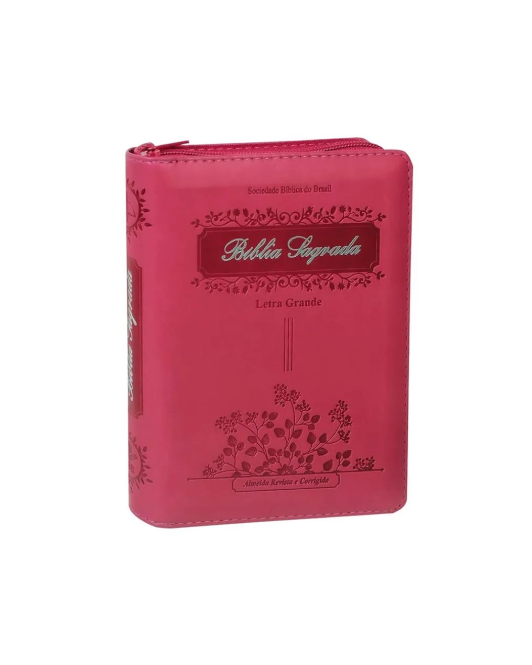 Bíblia Sagrada Raminhos | ARC | Letra Grande | Capa Pink C/ Zíper e Indice
