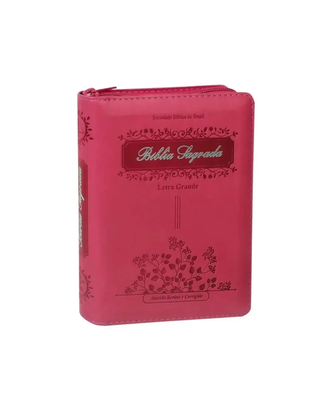 Bíblia Sagrada Raminhos | ARC | Letra Grande | Capa Pink C/ Zíper e Indice