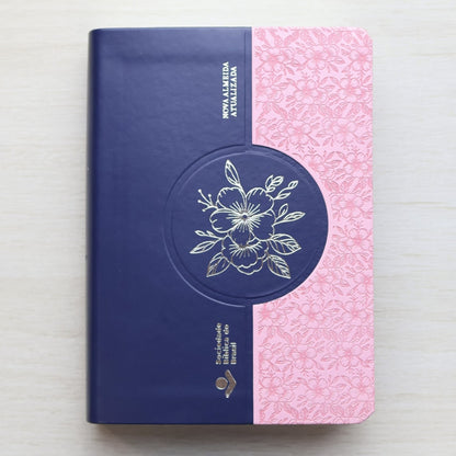 Holy Bible | Super Giant Print | NAA | Blue and Pink Luxury Cover
