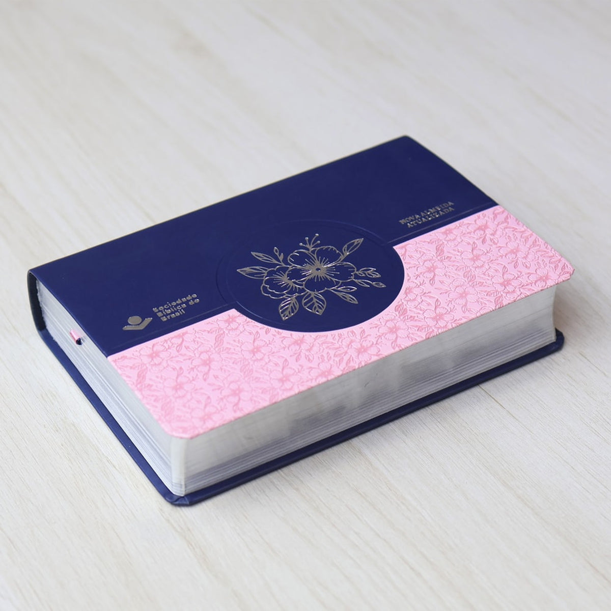Holy Bible | Super Giant Print | NAA | Blue and Pink Luxury Cover