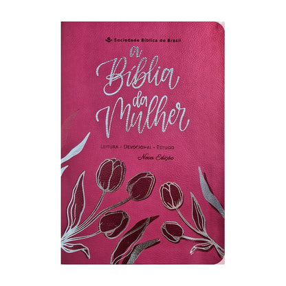 A Bíblia da Mulher | Letra Grande | ARC | Capa Luxo Rosa