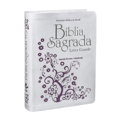 Bíblia Sagrada | Letra Grande | ARA | Capa Couro Branca