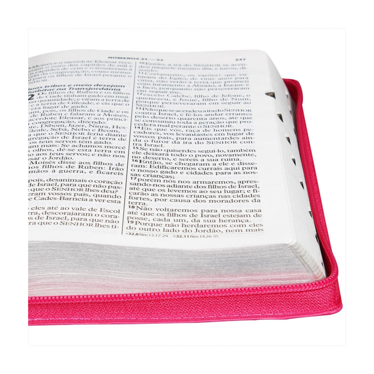 Bíblia Sagrada | Letra Gigante | ARA | Capa Couro Pink / Zíper | c/ Índice