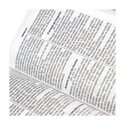Bíblia Sagrada | Letra Gigante | ARA | Capa Couro Pink / Zíper | c/ Índice