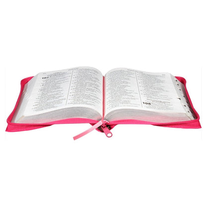 Bíblia Sagrada | Letra Gigante | ARA | Capa Couro Pink / Zíper | c/ Índice