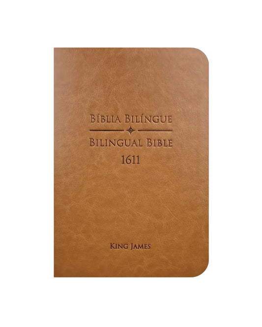 Bíblia King James 1611 | Bilíngue | Letra Normal | Capa Luxo Caramelo