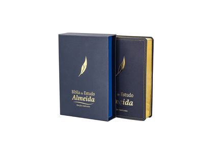 Bíblia de Estudo Almeida | NAA | Capa Luxo Azul