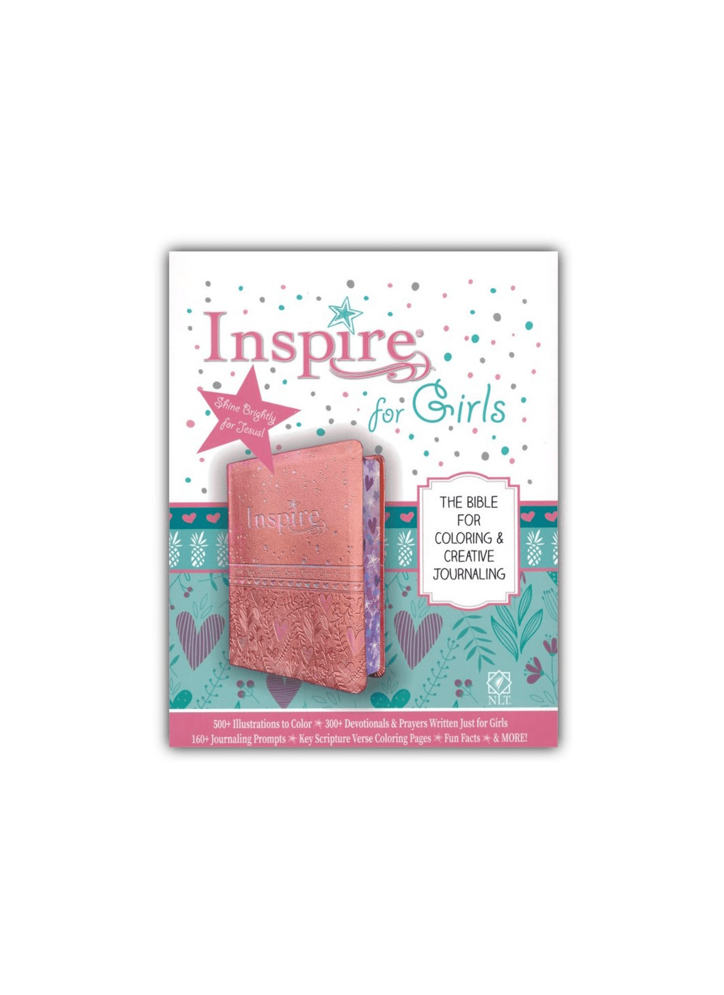 NLT Inspire Bible for Girls: The Bible for Coloring  & Creative Journaling | soft leather-look, pink
