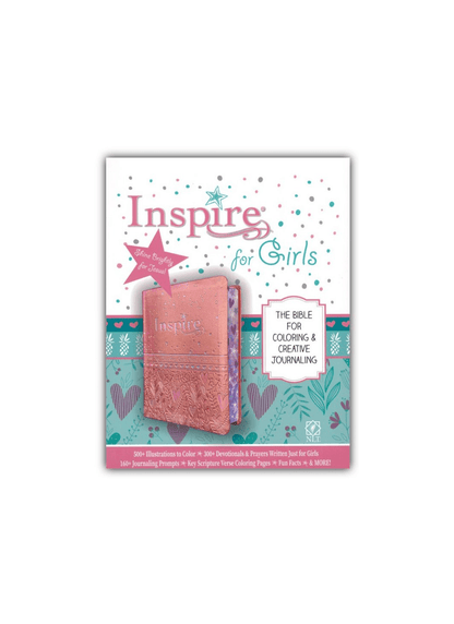 NLT Inspire Bible for Girls: The Bible for Coloring  & Creative Journaling | soft leather-look, pink