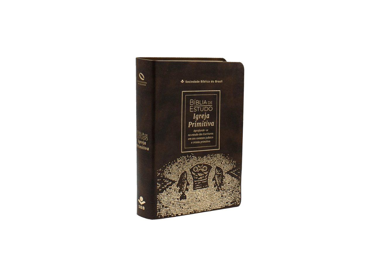 Bíblia de Estudo Igreja Primitiva | NAA | Capa Luxo Marrom