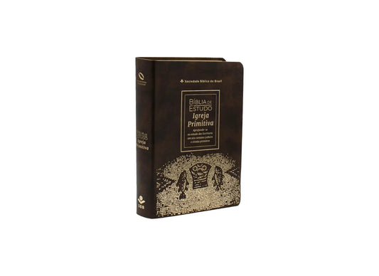 Bíblia de Estudo Igreja Primitiva | NAA | Capa Luxo Marrom 