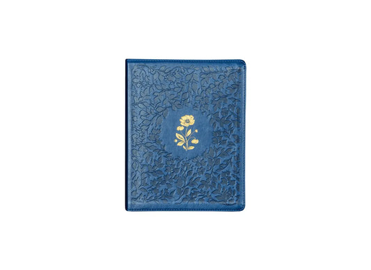 Bíblia Sagrada | ACF | Espaço Para Anotações | Leitura Perfeita | Couro-Soft Azul Com Flores Em Baix 