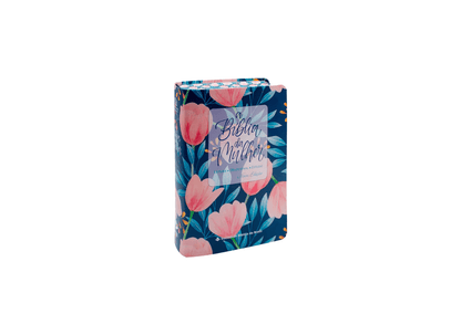 A Bíblia da Mulher | Portátil | NAA | Capa Azul Tulipa