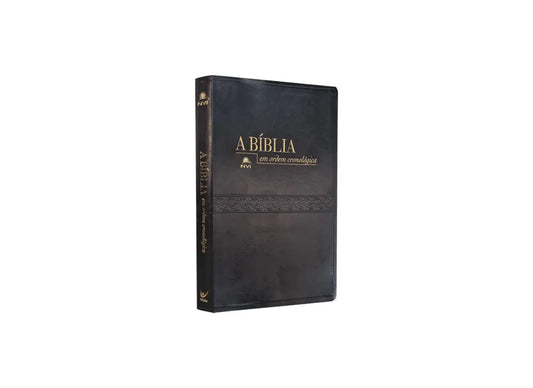 Bíblia em Ordem Cronológica | NVI Letra Normal | Capa Luxo Preta Textura 