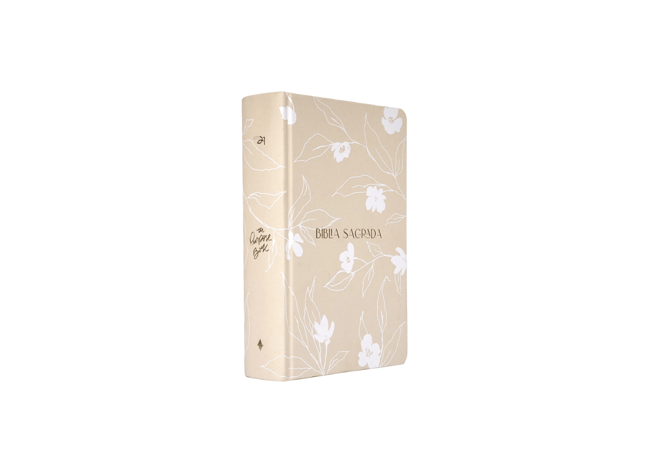 Bíblia The Purpose Book | A21 | Letra Normal | Espaço Para Anotações | Capa Tecido Jardim Bege