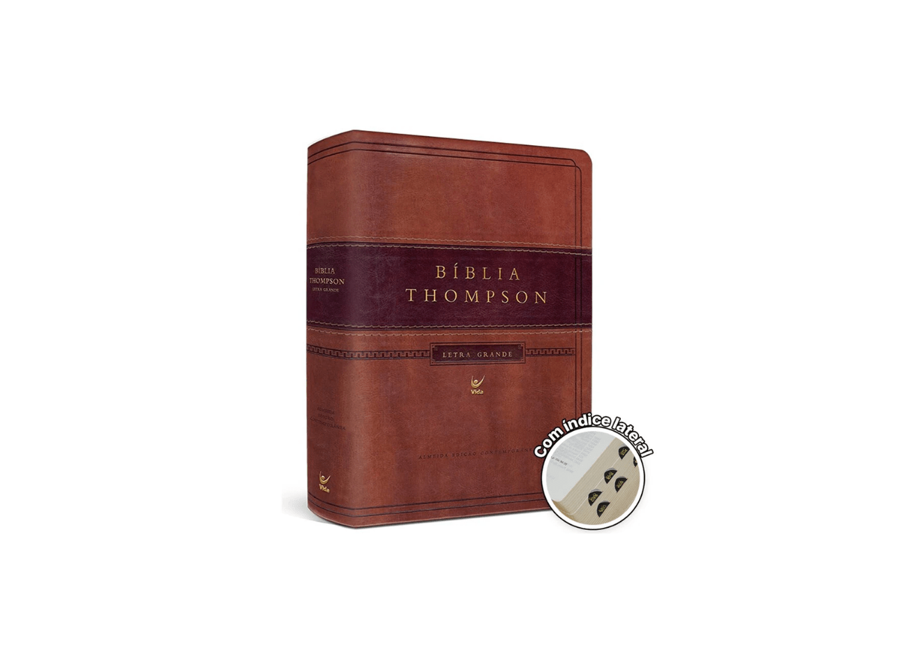 Bíblia de Estudo Thompson | AEC Letra Grande | Capa Luxo Marrom c/ índice