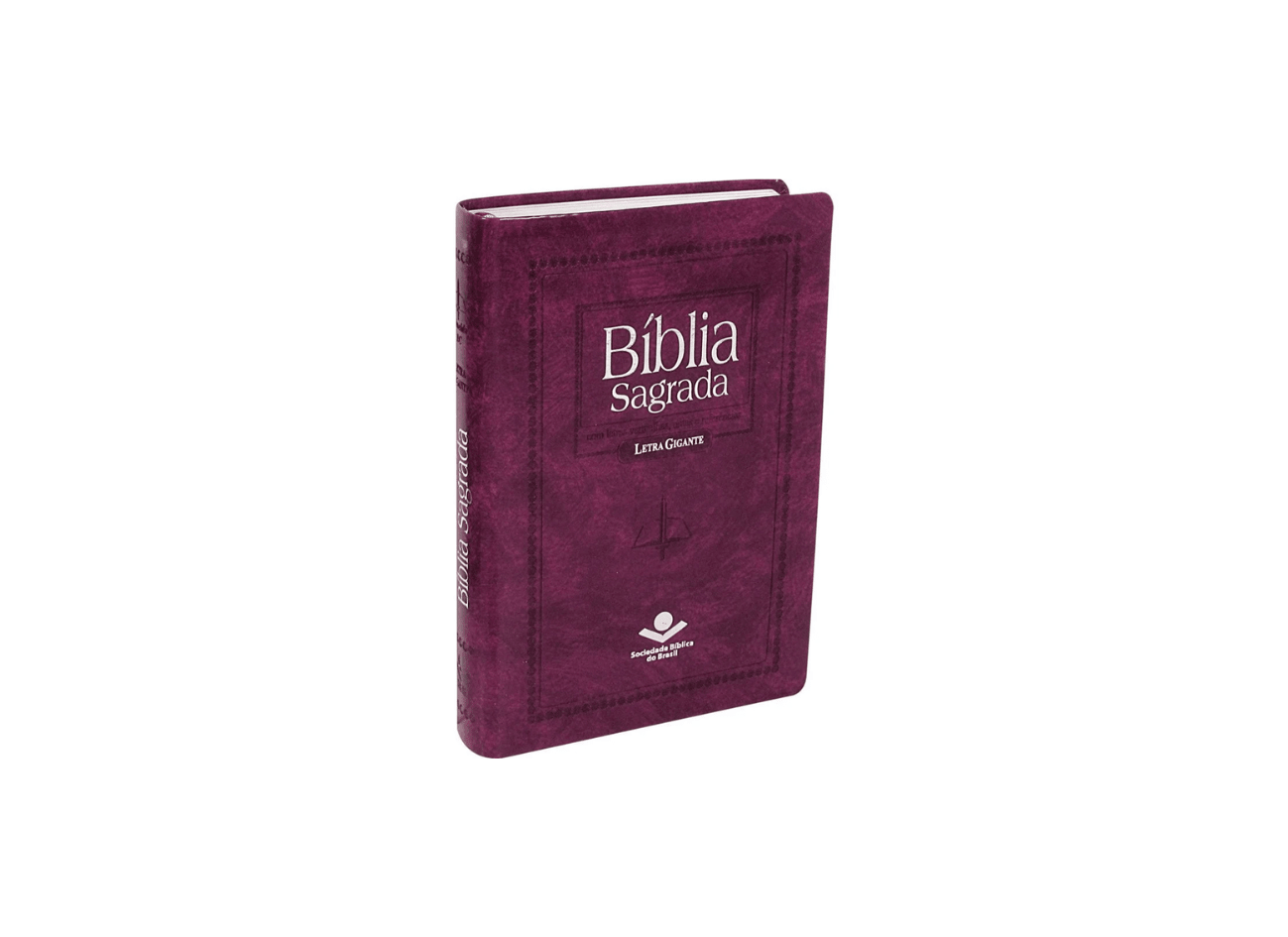 Bíblia Sagrada | Letra Gigante | ARC | Capa Couro Púrpura Nobre Luxo | c/ Índice