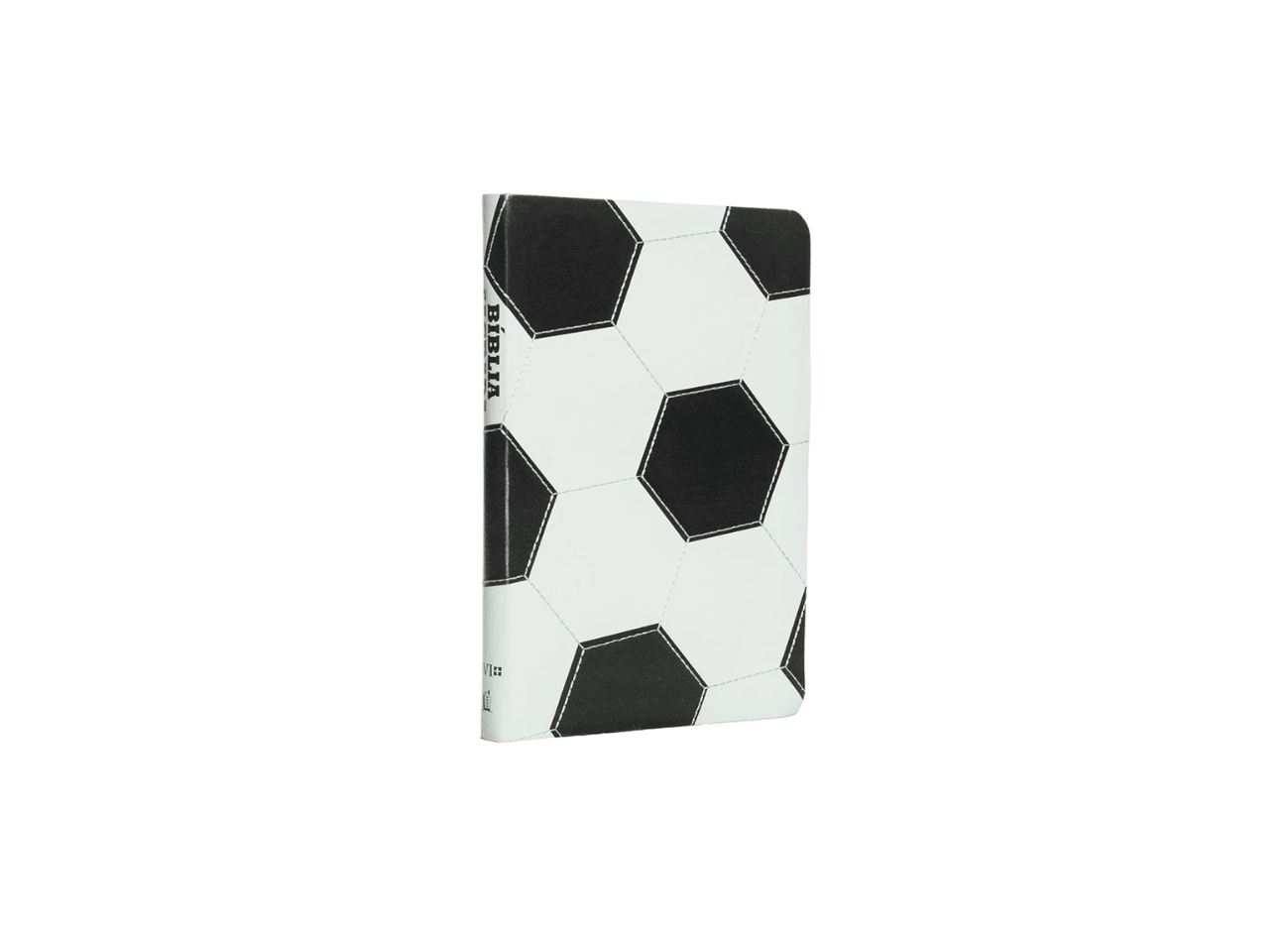 Bíblia Sagrada Slim Futebol | NVI | Capa Luxo Couro Soft Preto e Branco