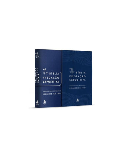 Bíblia Pregação Expositiva | ARA | Letra Normal | PU Luxo Azul | Hernandes Dias Lopes