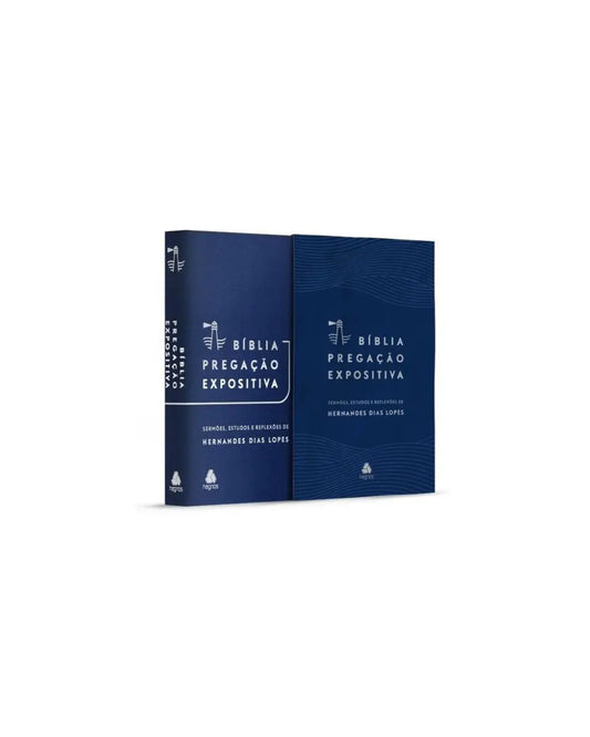 Bíblia Pregação Expositiva | ARA | Letra Normal | PU Luxo Azul | Hernandes Dias Lopes 
