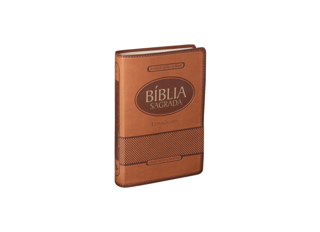 Bíblia Sagrada | Letra Gigante | ARA | Capa Marrom Claro Luxo | c/ Índice