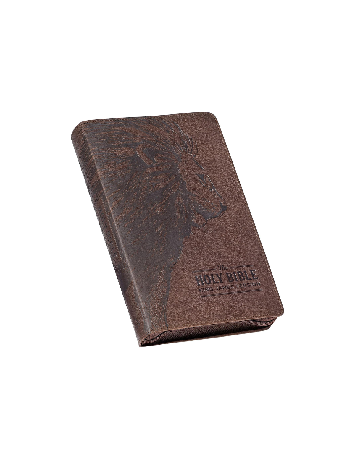 KJV The Holy Bible Brown Lion Ziper