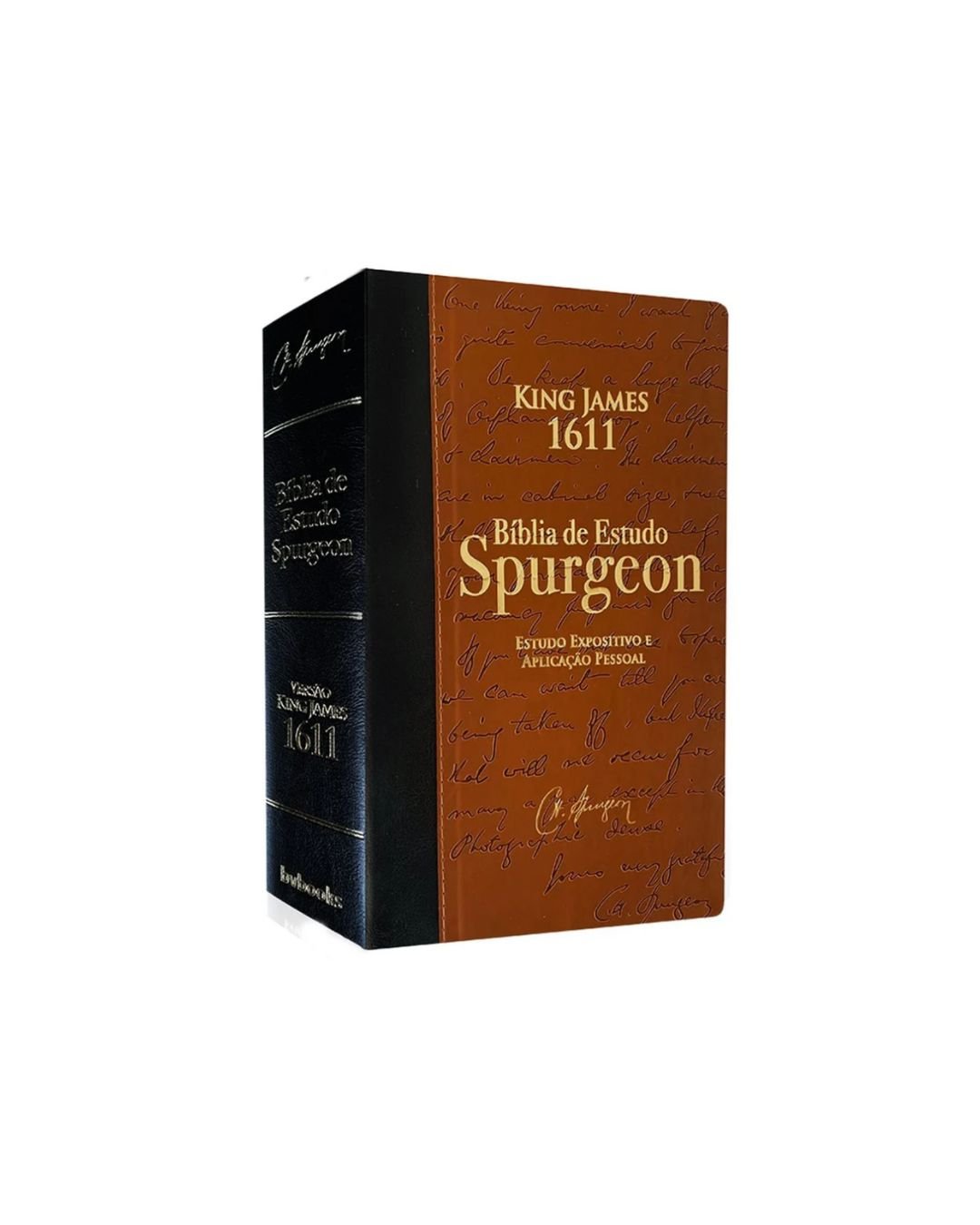 Bíblia De Estudo Spurgeon | King James 1611 | Letra Grande | Luxo | Marrom E Preta