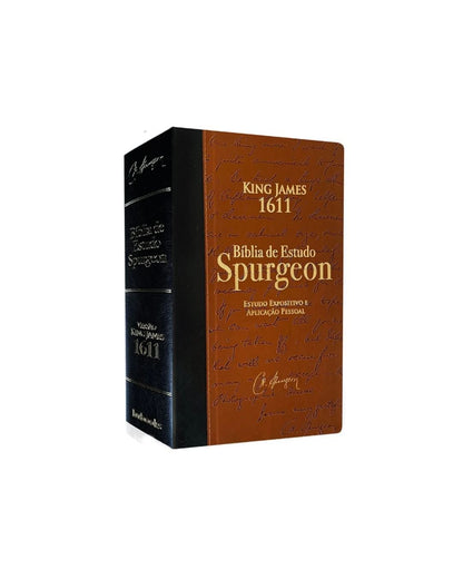 Bíblia De Estudo Spurgeon | King James 1611 | Letra Grande | Luxo | Marrom E Preta
