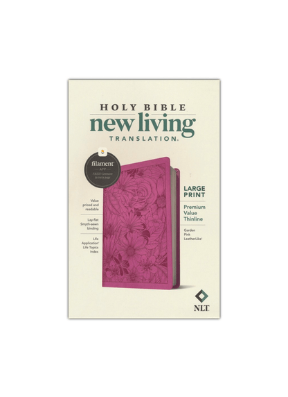 NLT Large Print Premium Value Thinline Bible, Filament Enabled Edition | Soft leather pink