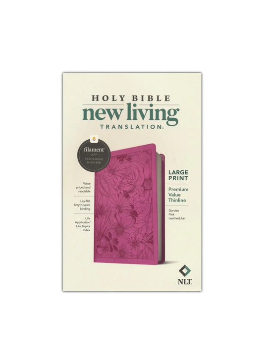 NLT Large Print Premium Value Thinline Bible, Filament Enabled Edition | Soft leather pink 