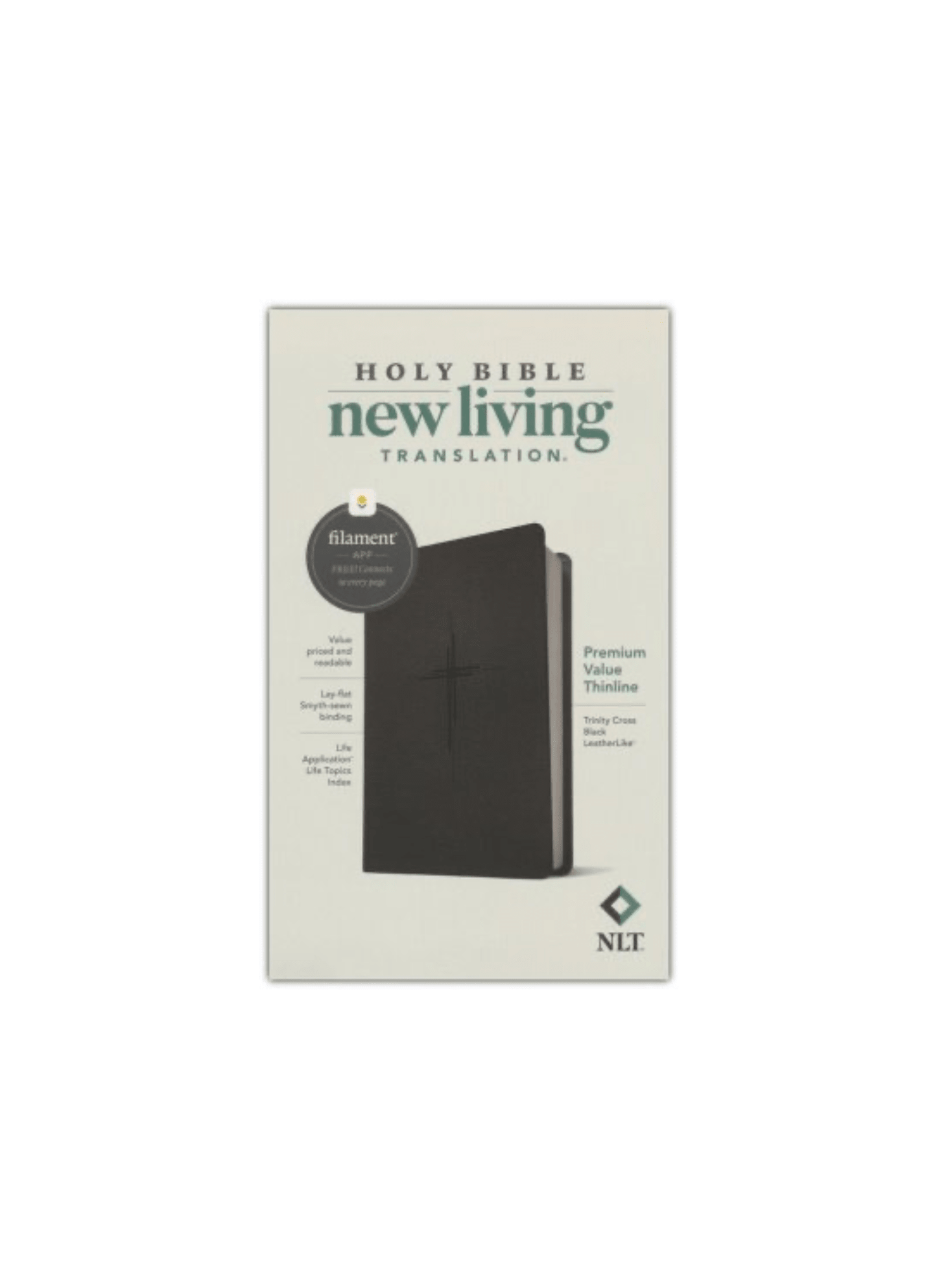 NLT Premium Value Thinline Bible, Filament-Enabled | Soft leather black