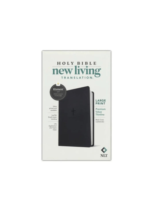 NLT Premium Value Thinline Bible, Large Print, Filament-Enabled | Soft leather black 
