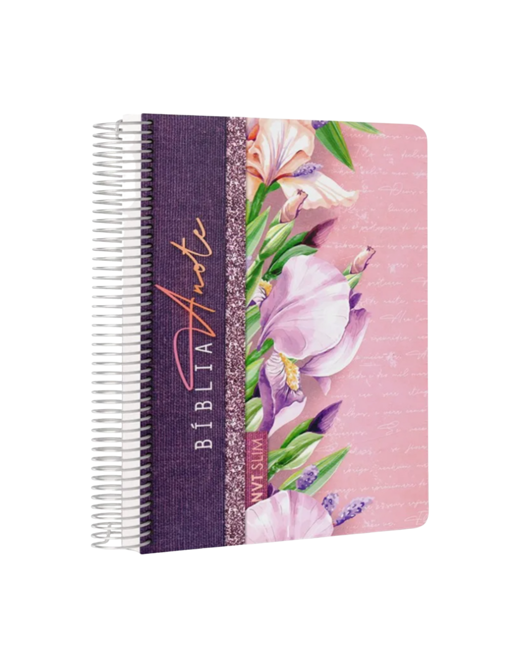 Bíblia Anote Slim | NVT | Capa Espiral Flores Lilás