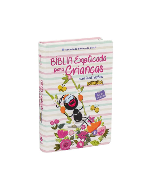 Bíblia Explicada Para Crianças | Smilinguido| NTLH | Capa Dura Rosa