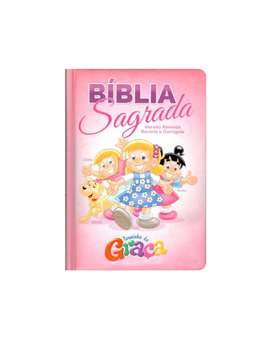 Bíblia da Turminha da Graça | Capa Almofadada | Menina