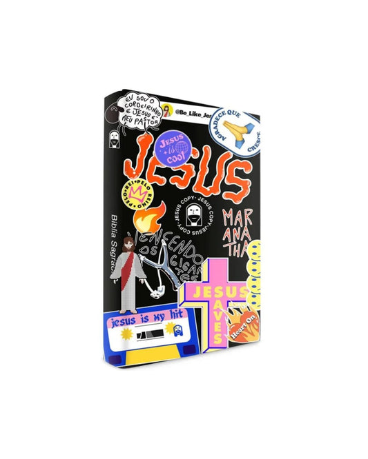Bíblia Jesus Copy Sticker | NVI | Capa Dura Preta