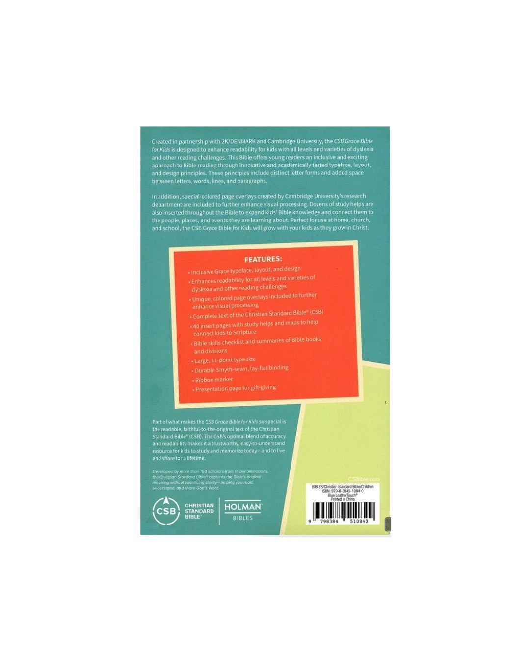 CSB Grace Bible for Kids |Soft leather-look | Blue