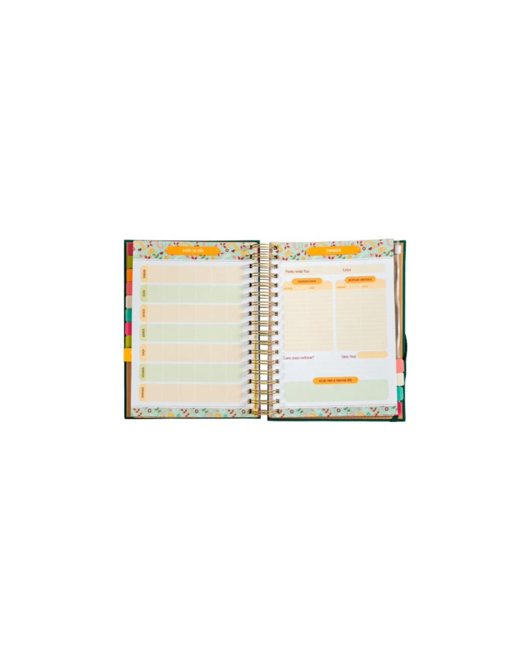 Planner Meu Plano Perfeito | Capa Dura Com Tecido Verde