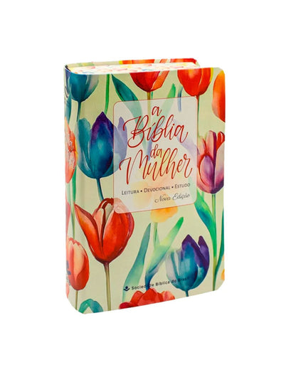 A Bíblia da Mulher | Portátil | NAA | Capa Tulipa Laranja