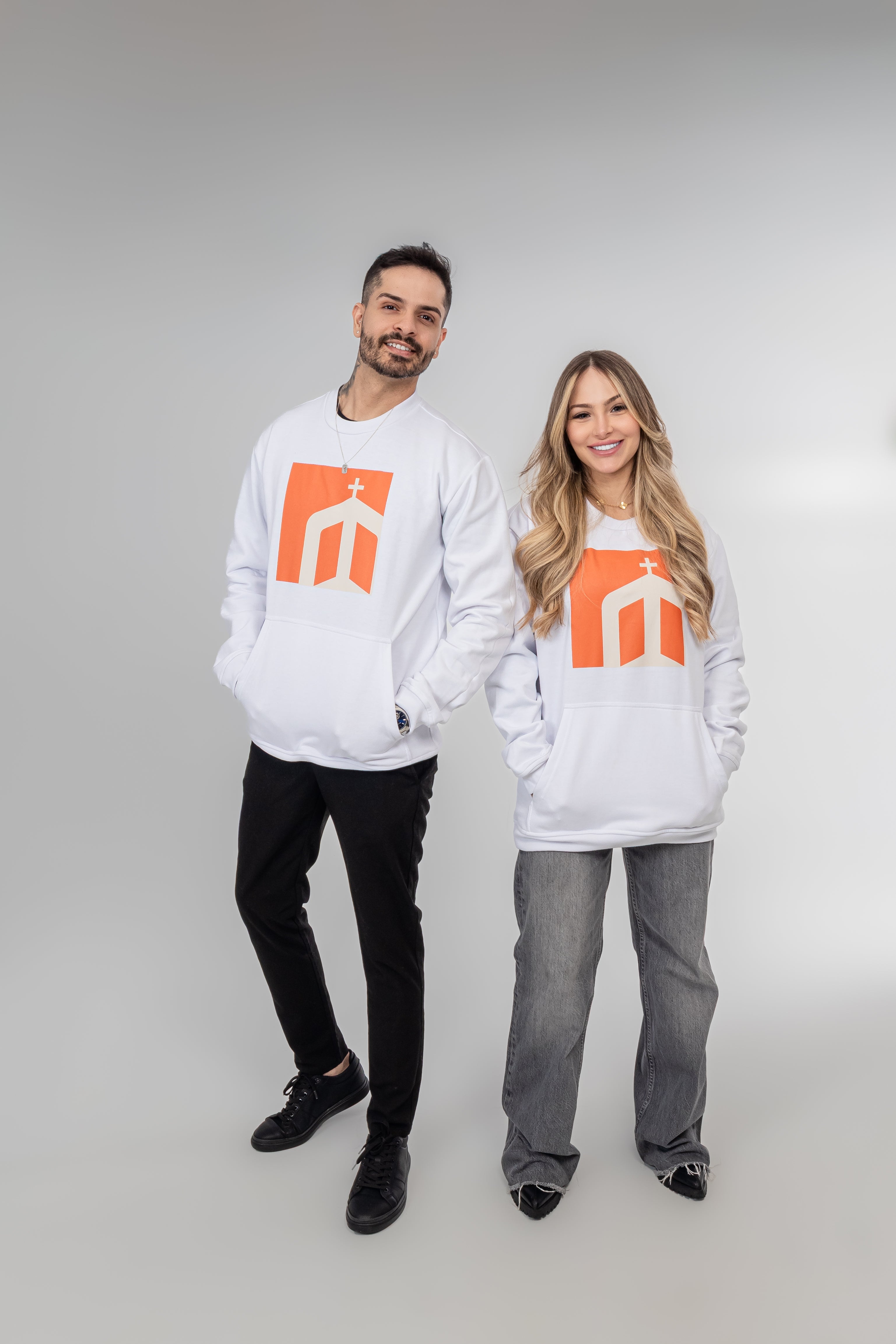 Orange Logo | Sweatshirt with kangaroo pocket