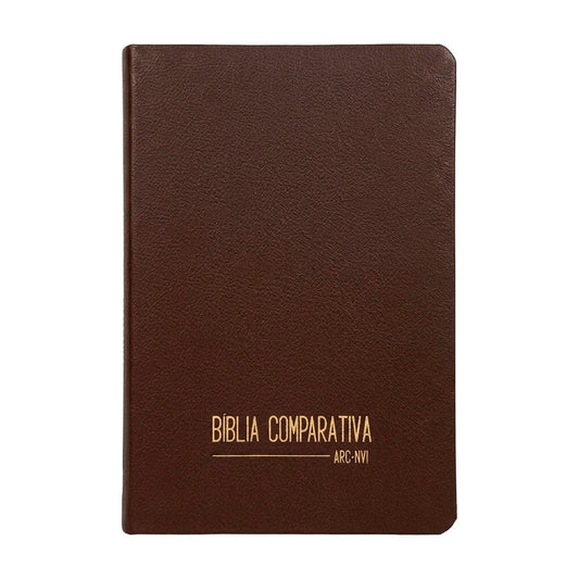 Bíblia Comparativa | ARC - NVI | Capa Luxo Marrom